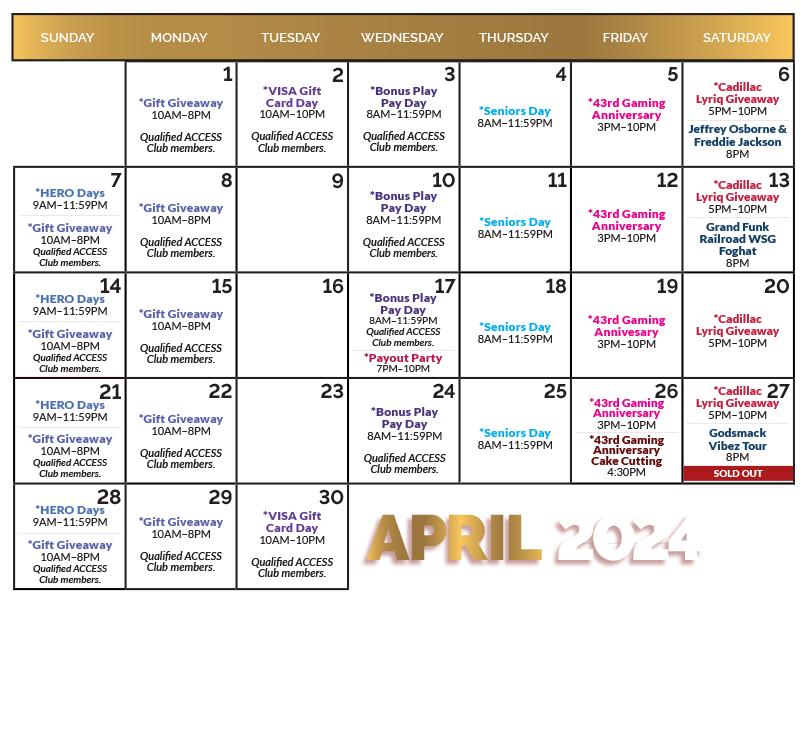 April 2024 Calendar