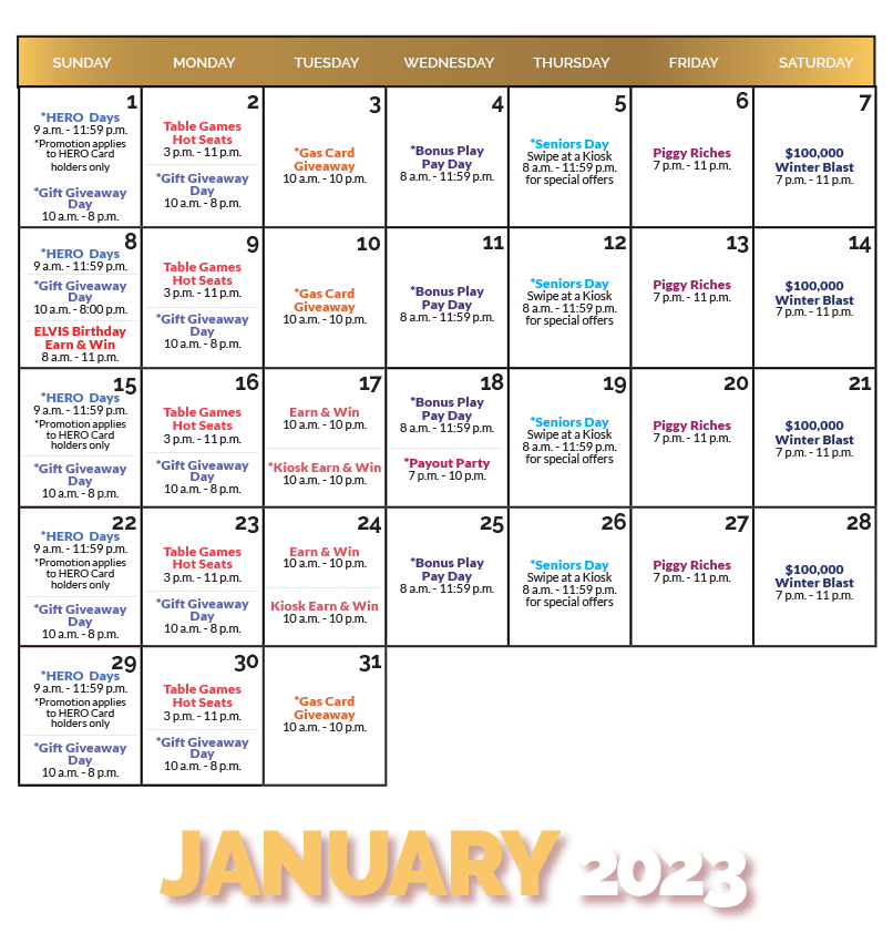 January 2023 Calendar